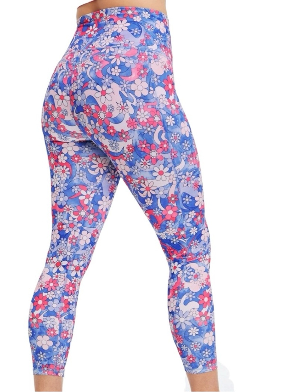 Fabletics Ultra High Waisted Pure Luxe Floral Print 7/8th Length Leggings SZ LG
